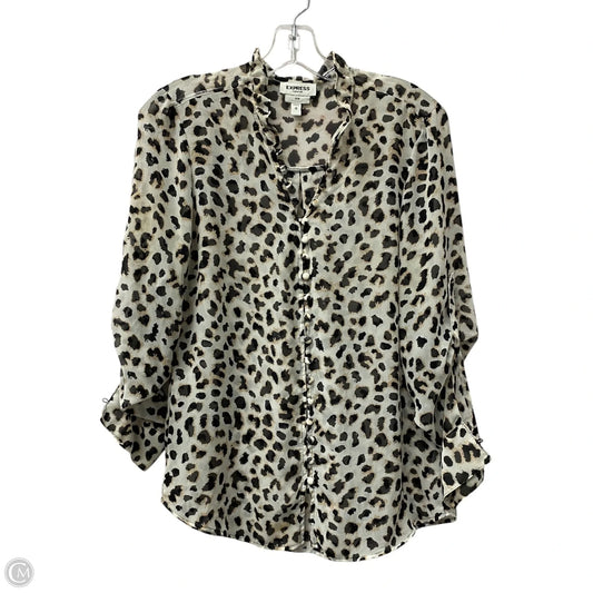 Top Long Sleeve By Express In Animal Print, Size: M