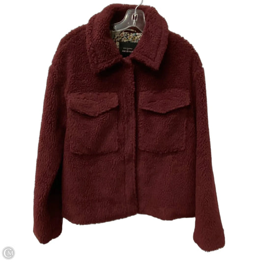 Jacket Faux Fur & Sherpa By Avec Les Filles In Maroon, Size: M