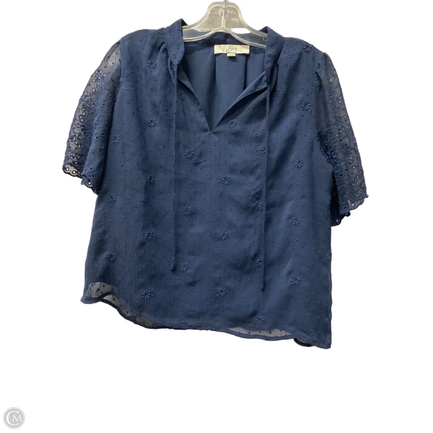 Top Short Sleeve By Loft In Blue, Size: Xs