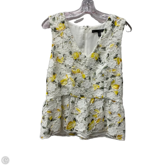 Top Sleeveless By White House Black Market In White & Yellow, Size: 10