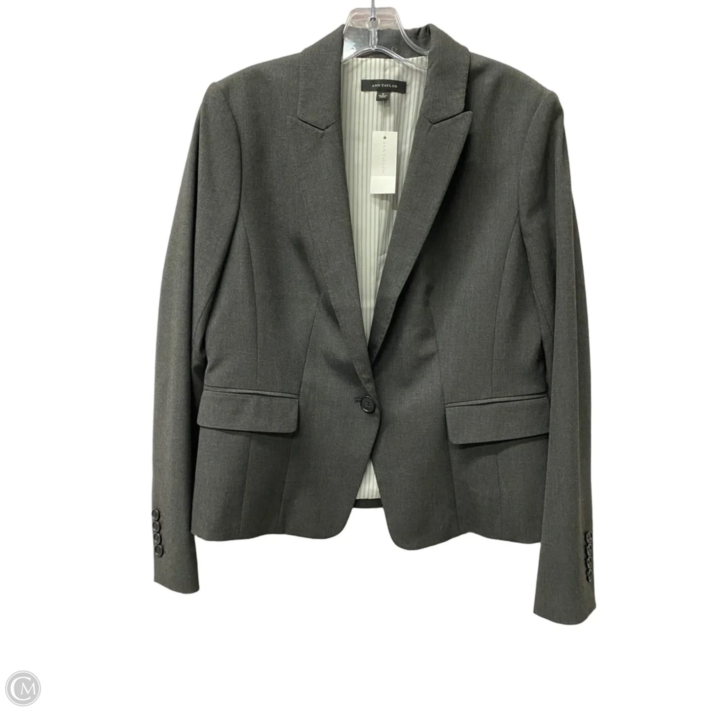 Blazer By Ann Taylor In Grey, Size: M