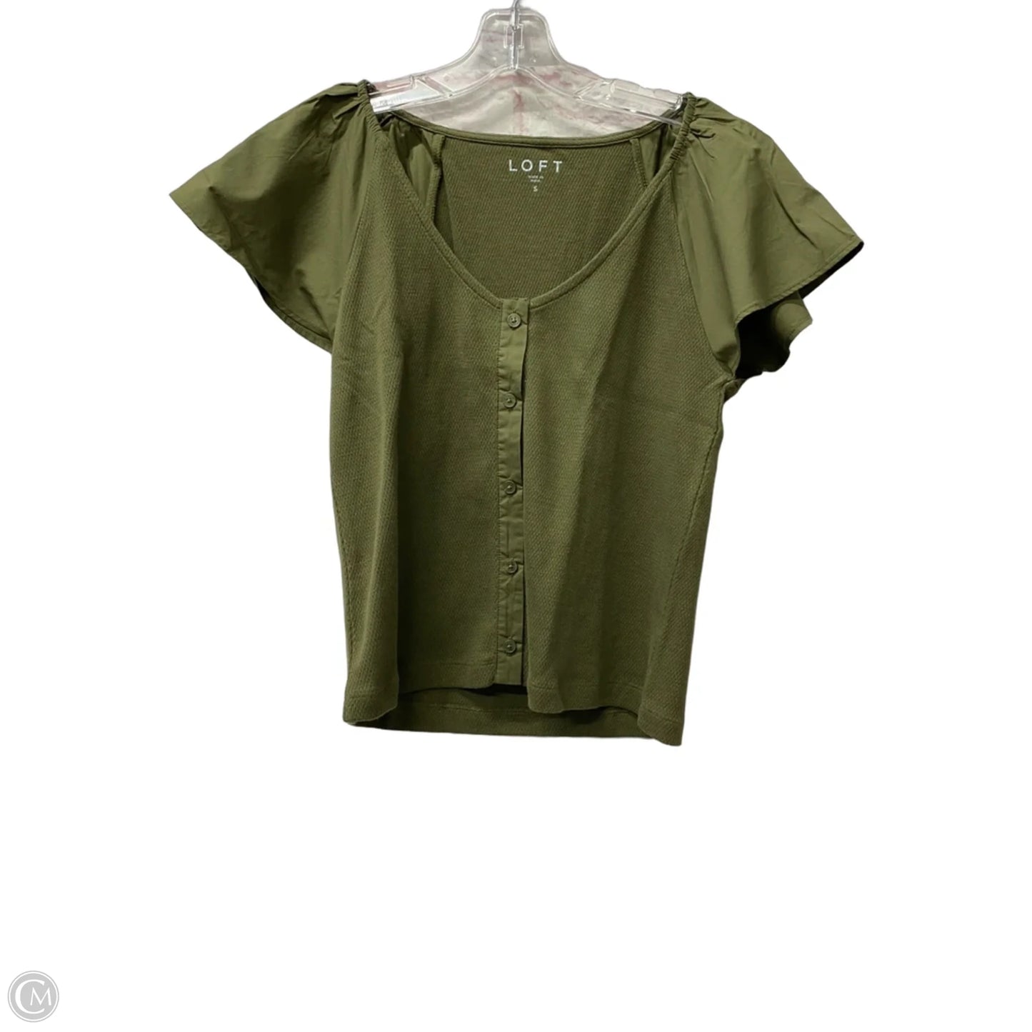 Top Short Sleeve By Loft In Green, Size: S