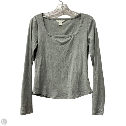 Top Long Sleeve By Athleta In Grey, Size: M