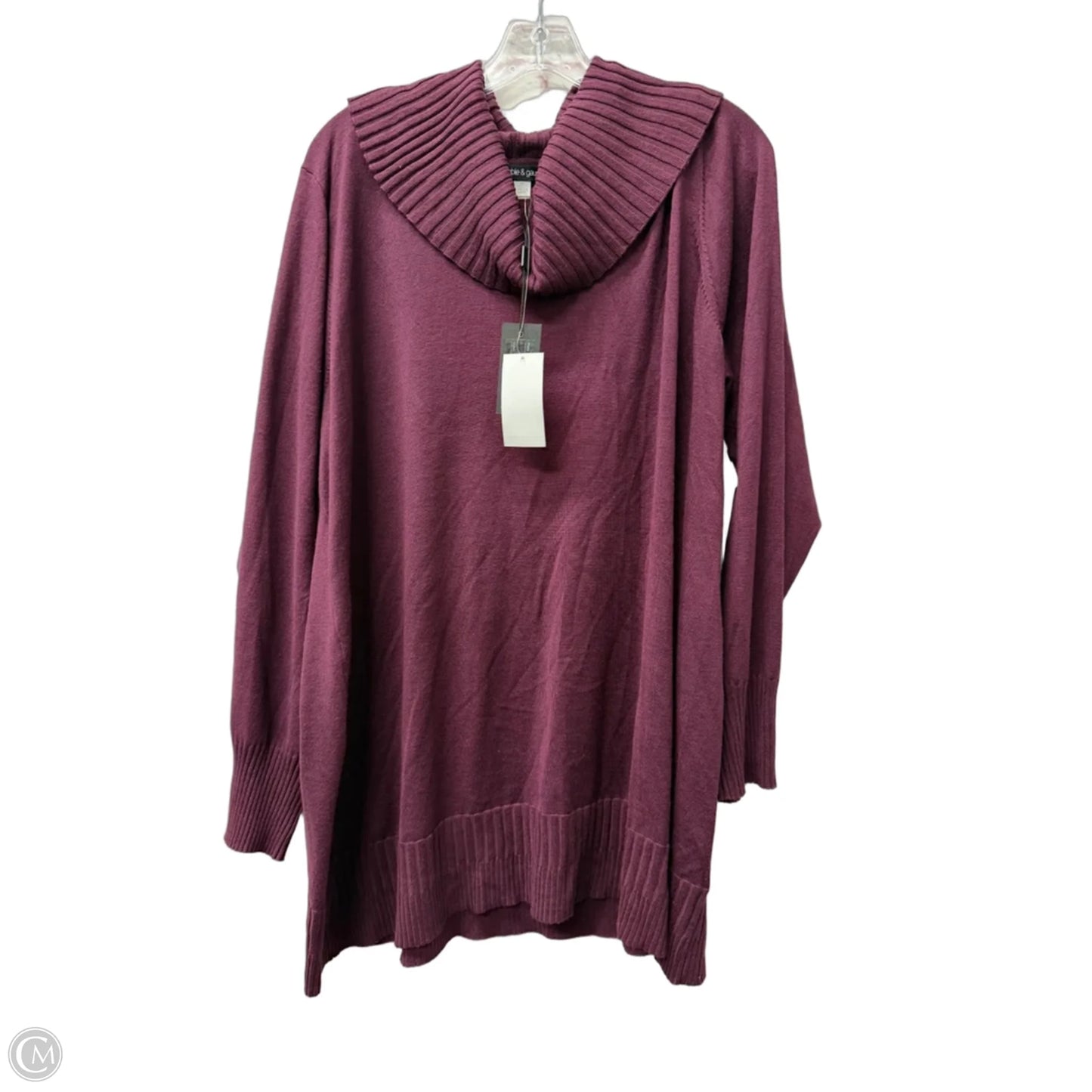 Top Long Sleeve By Cable And Gauge In Maroon, Size: 3x