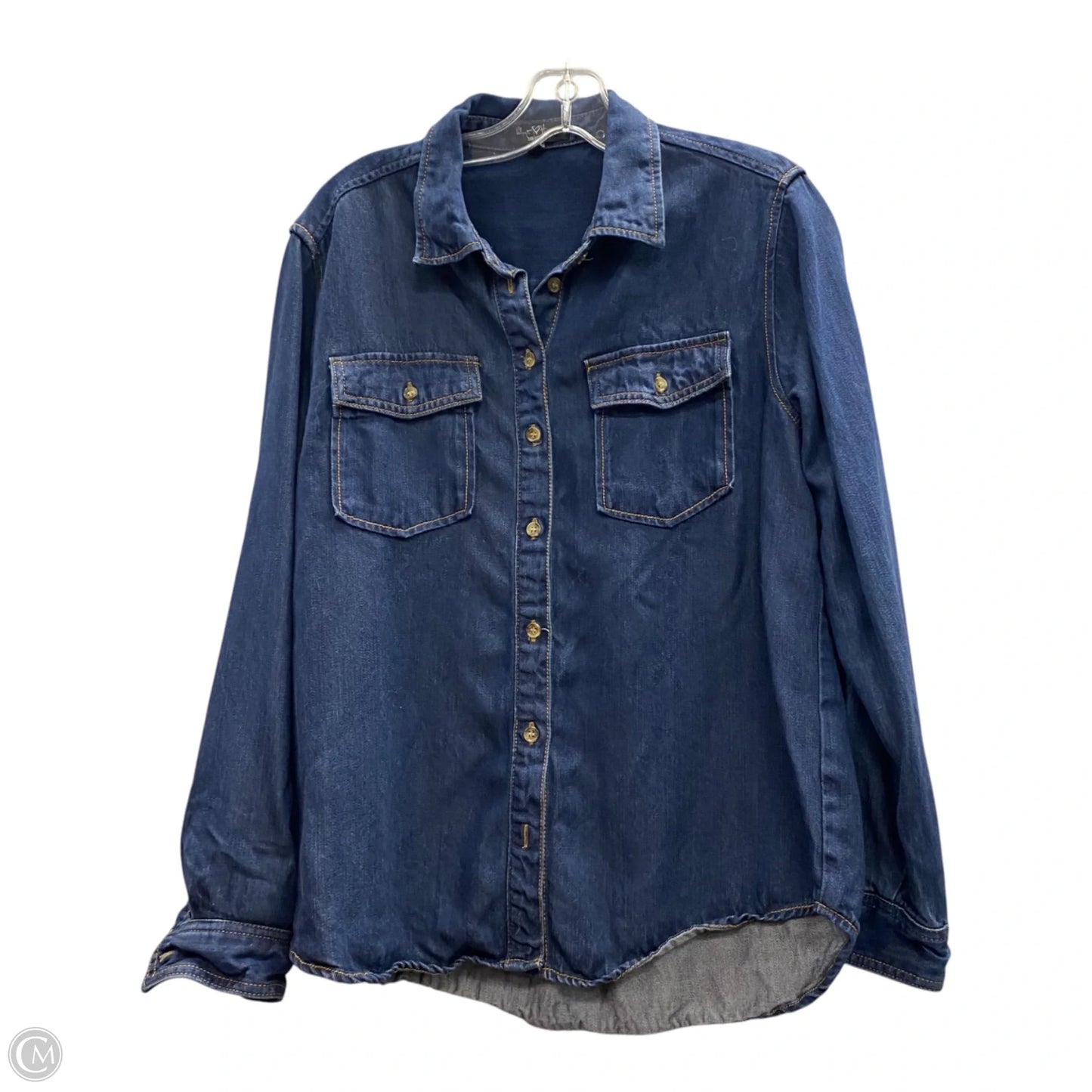 Jacket Shirt By Velvet Heart In Blue, Size: S