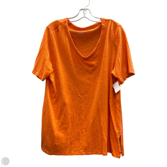 Top Short Sleeve By Chicos In Orange, Size: Xl
