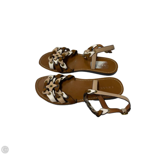 Sandals Designer By Coach In Brown, Size: 8.5