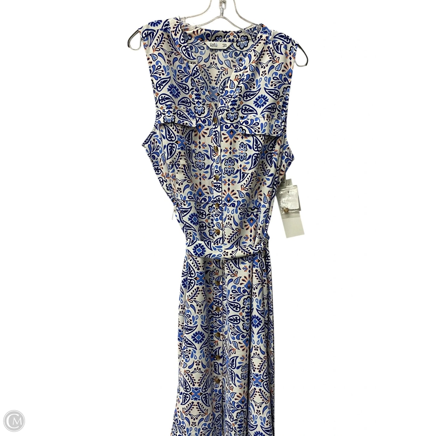 Dress Casual Short By Croft And Barrow In Blue & White, Size: 1x