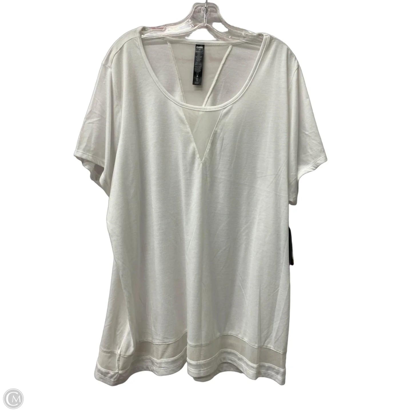Athletic Top Short Sleeve By Rbx In White, Size: 3x