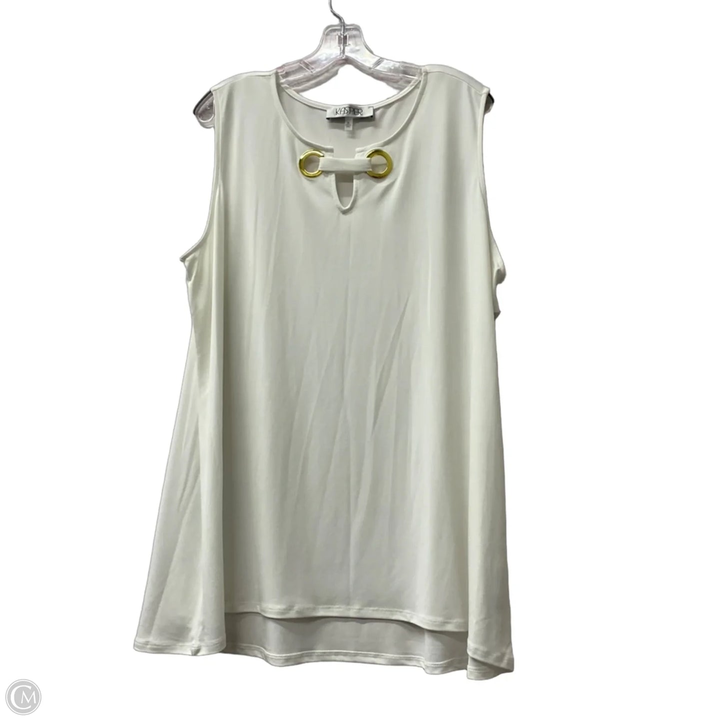 Top Sleeveless By Kasper In White, Size: 3x