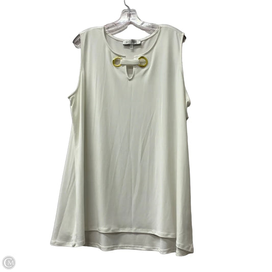 Top Sleeveless By Kasper In White, Size: 3x