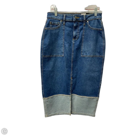 Skirt Midi By Simply Vera In Blue Denim, Size: S