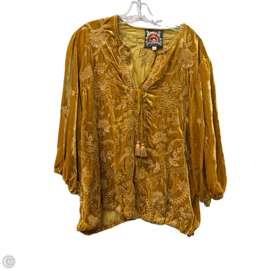 Top Long Sleeve By Johnny Was In Yellow, Size: Xl
