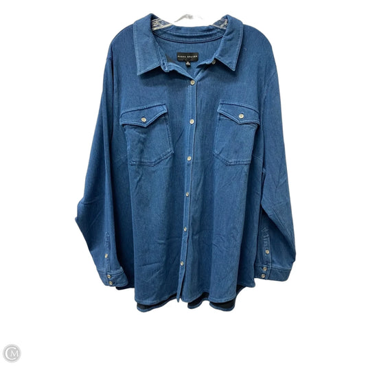Top Long Sleeve By Susan Graver In Blue, Size: 3x