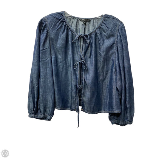 Top Long Sleeve By Banana Republic In Blue, Size: L