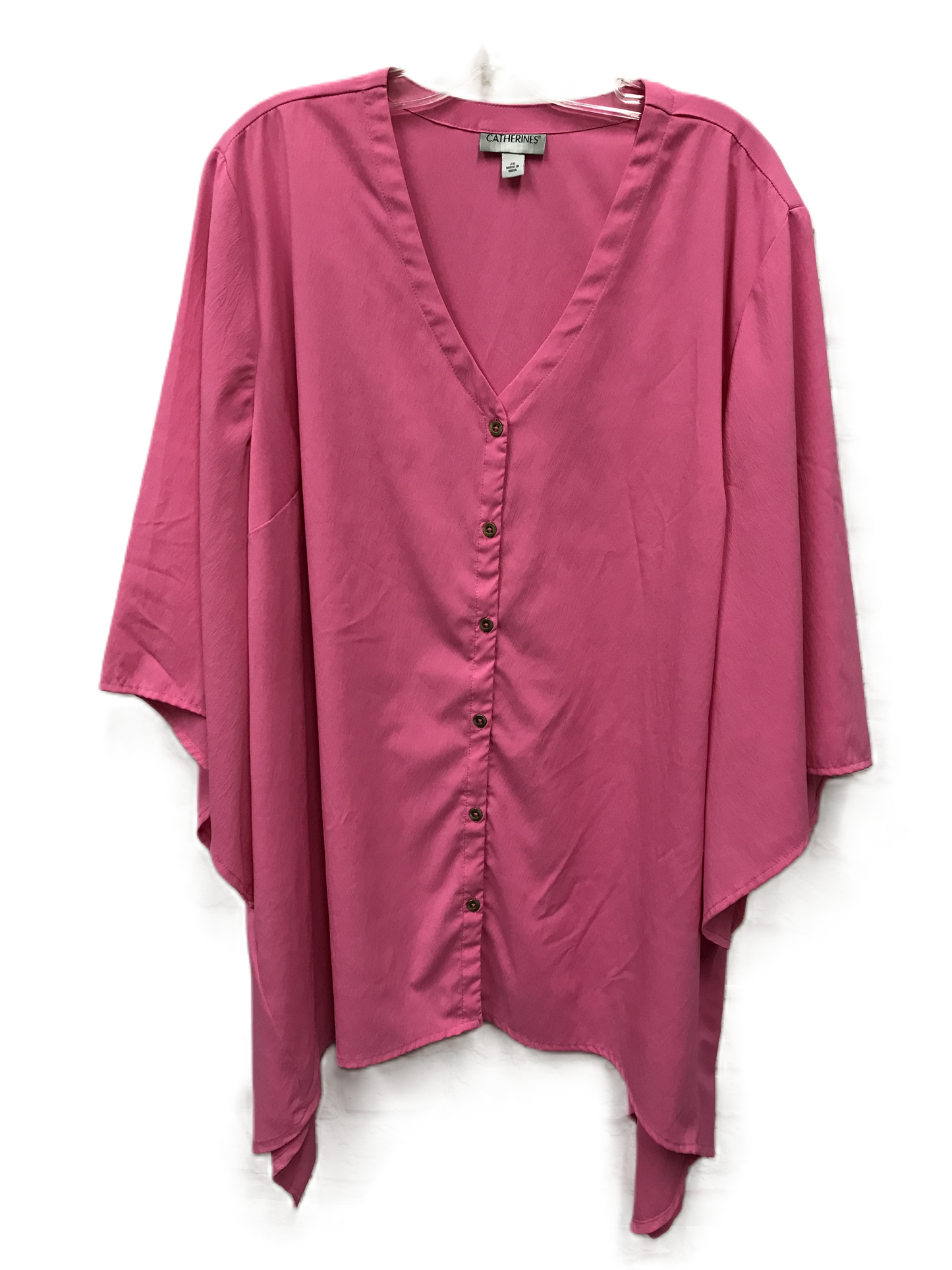 Pink Top Long Sleeve By Catherines, Size: 2x