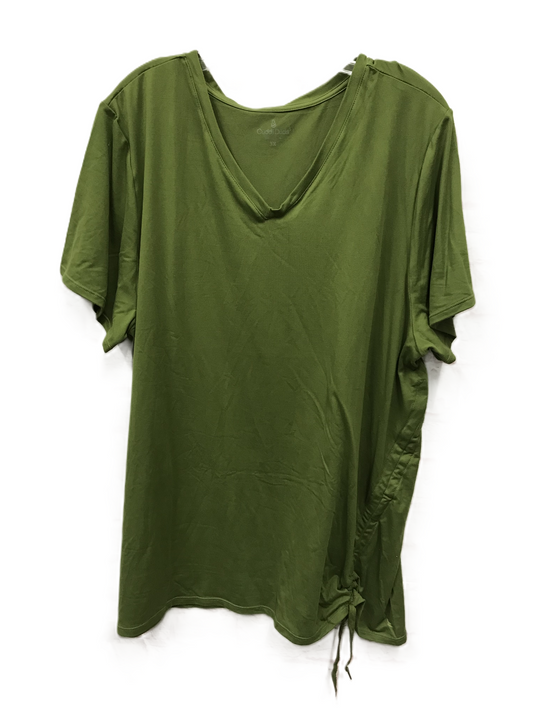 Green Top Short Sleeve Basic By Cuddl Duds, Size: 3x