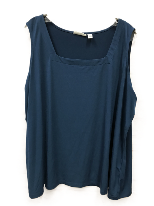 Blue Top Sleeveless Basic By Susan Graver, Size: 3x