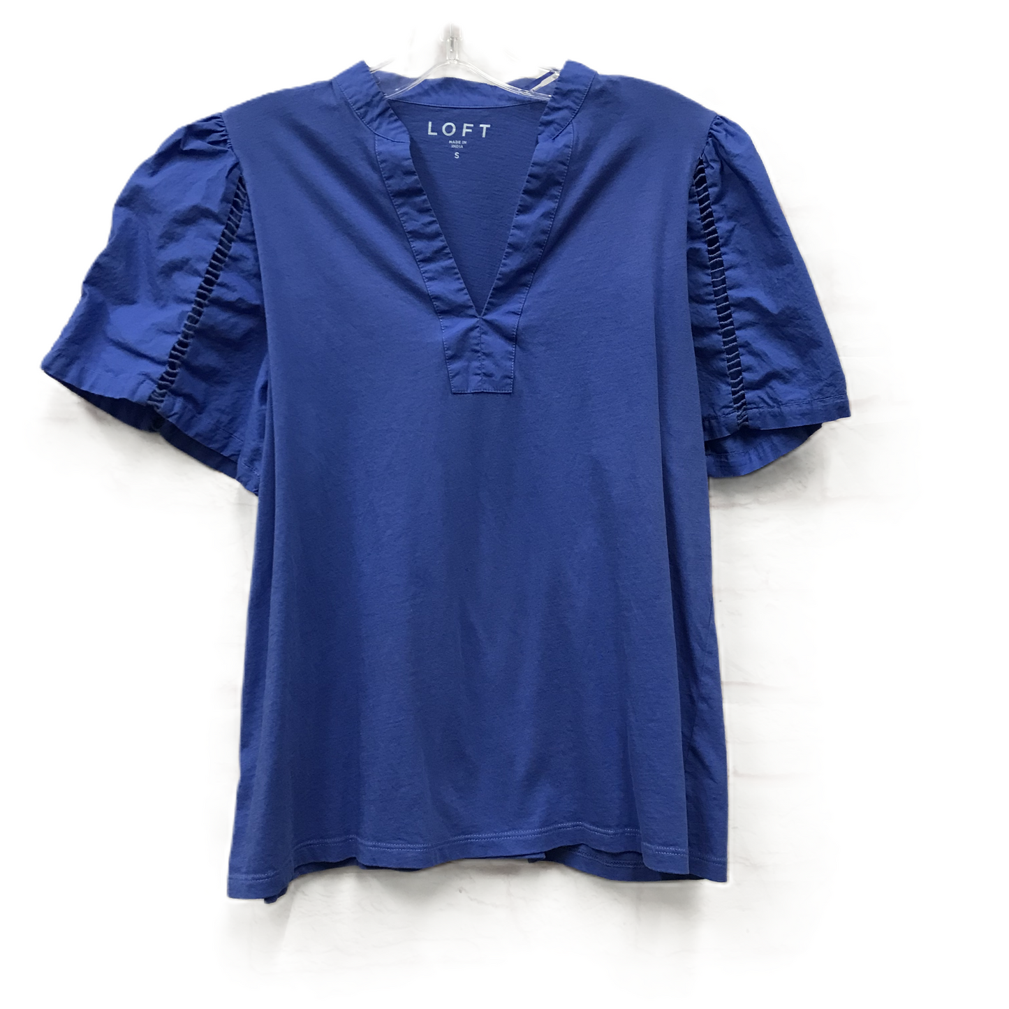 Blue Top Short Sleeve By Loft, Size: S