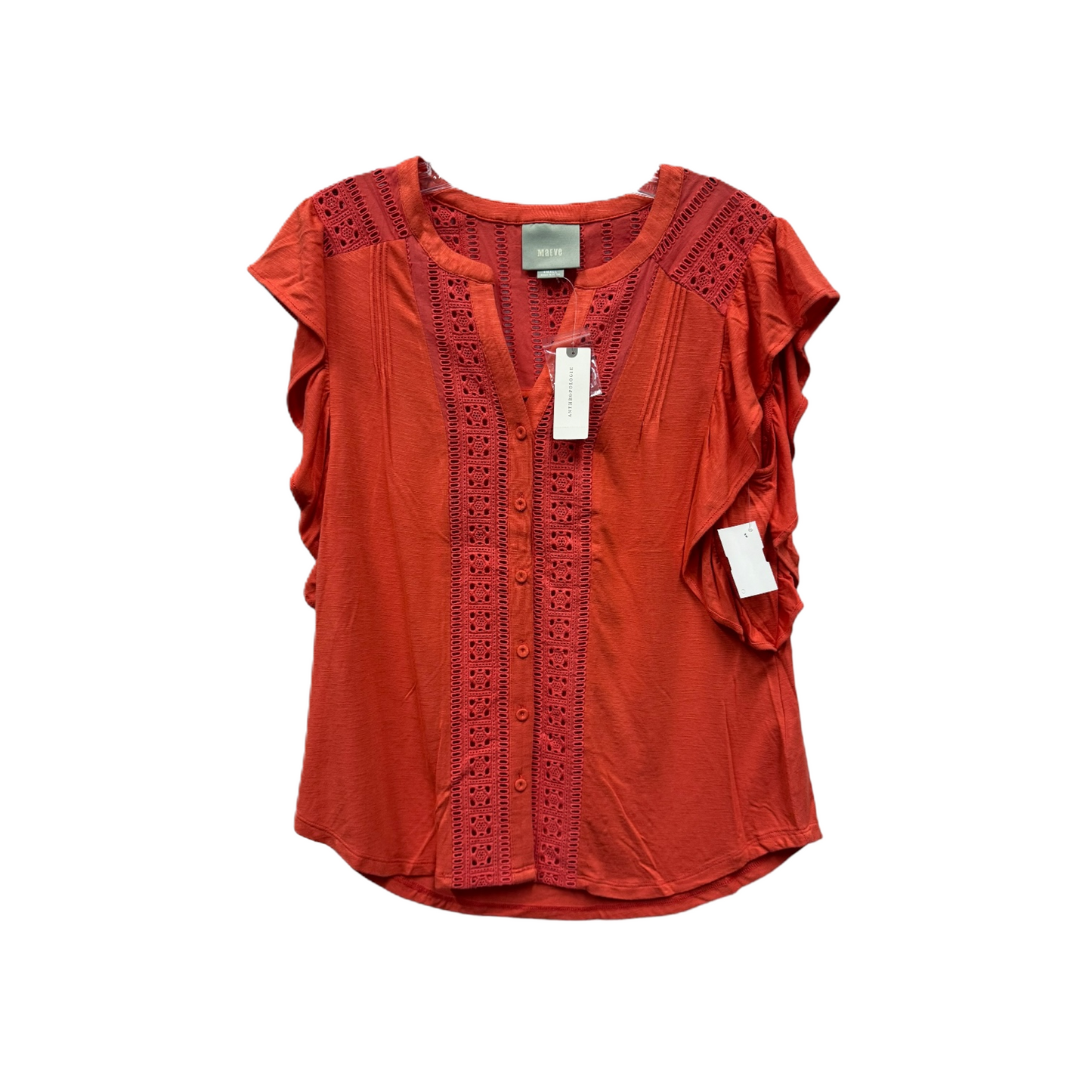 Orange Top Short Sleeve By Maeve, Size: S