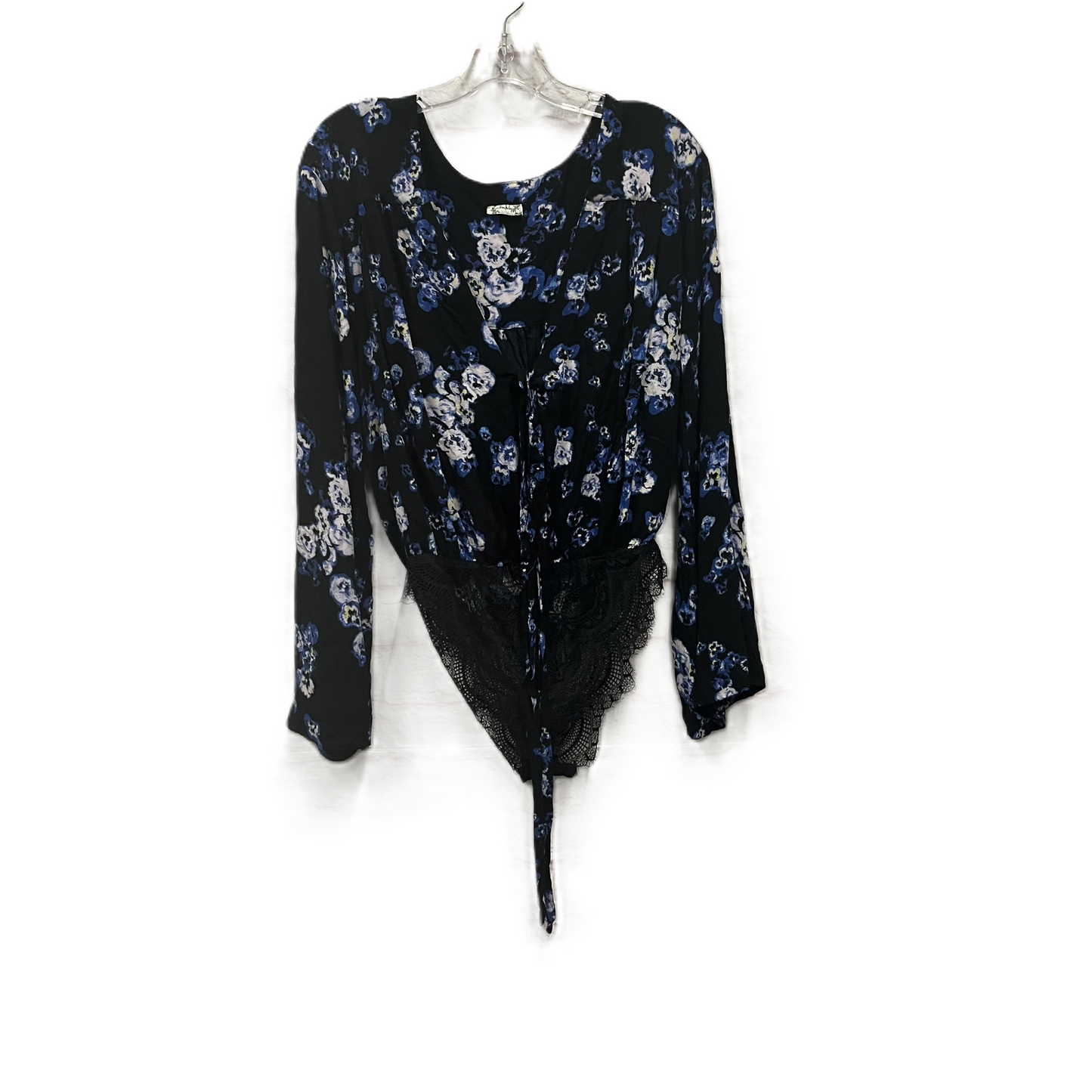 Bodysuit By Free People In Black & Blue, Size: M