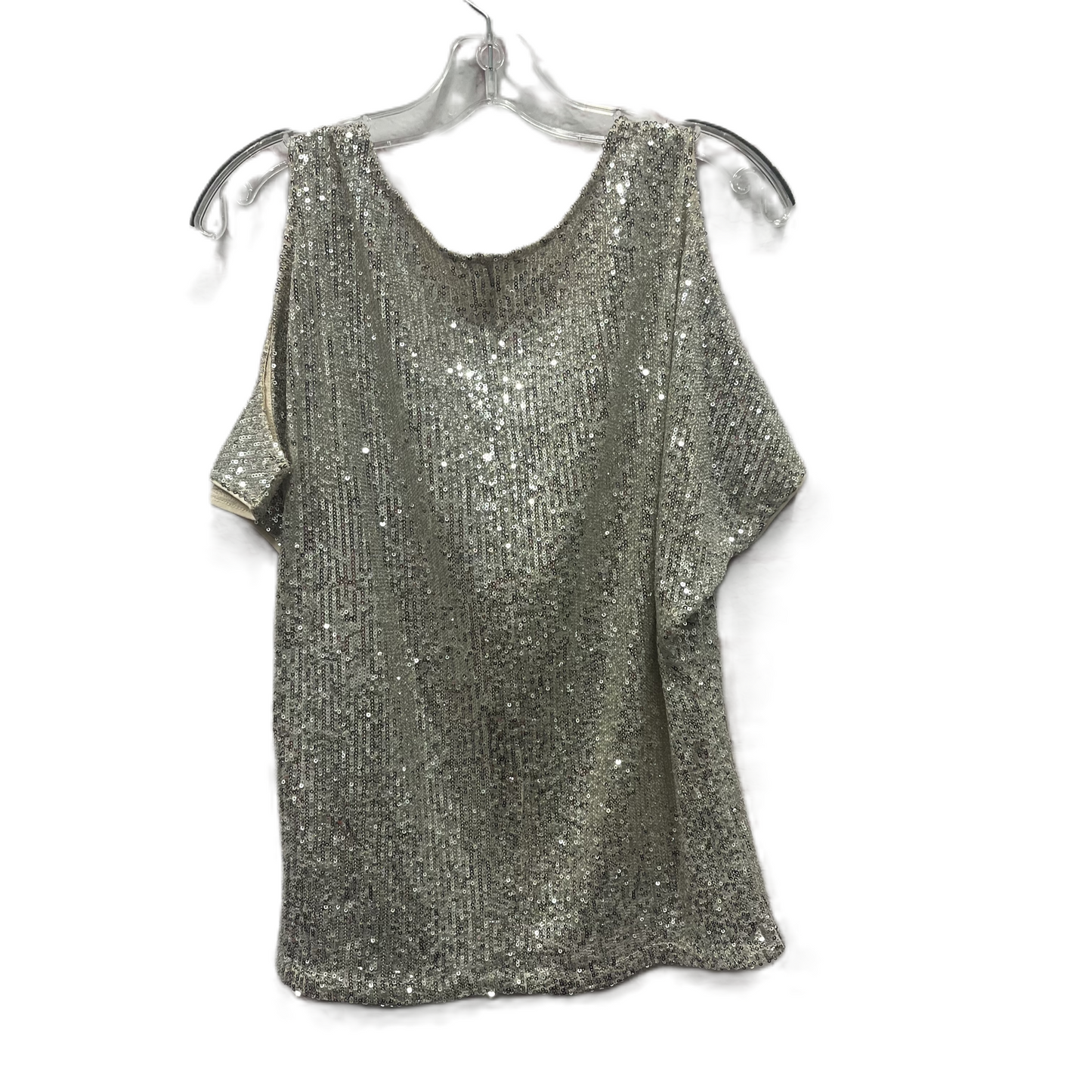 Top Short Sleeve By Venus In Silver, Size: M