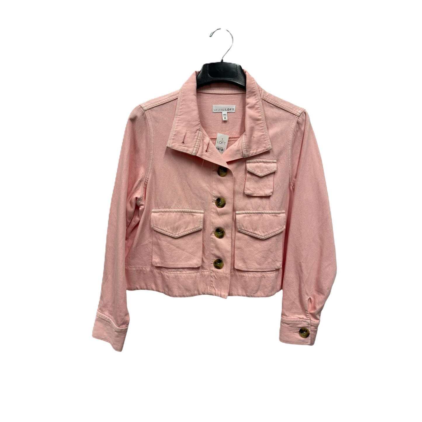 Jacket Denim By Loft In Pink, Size: M