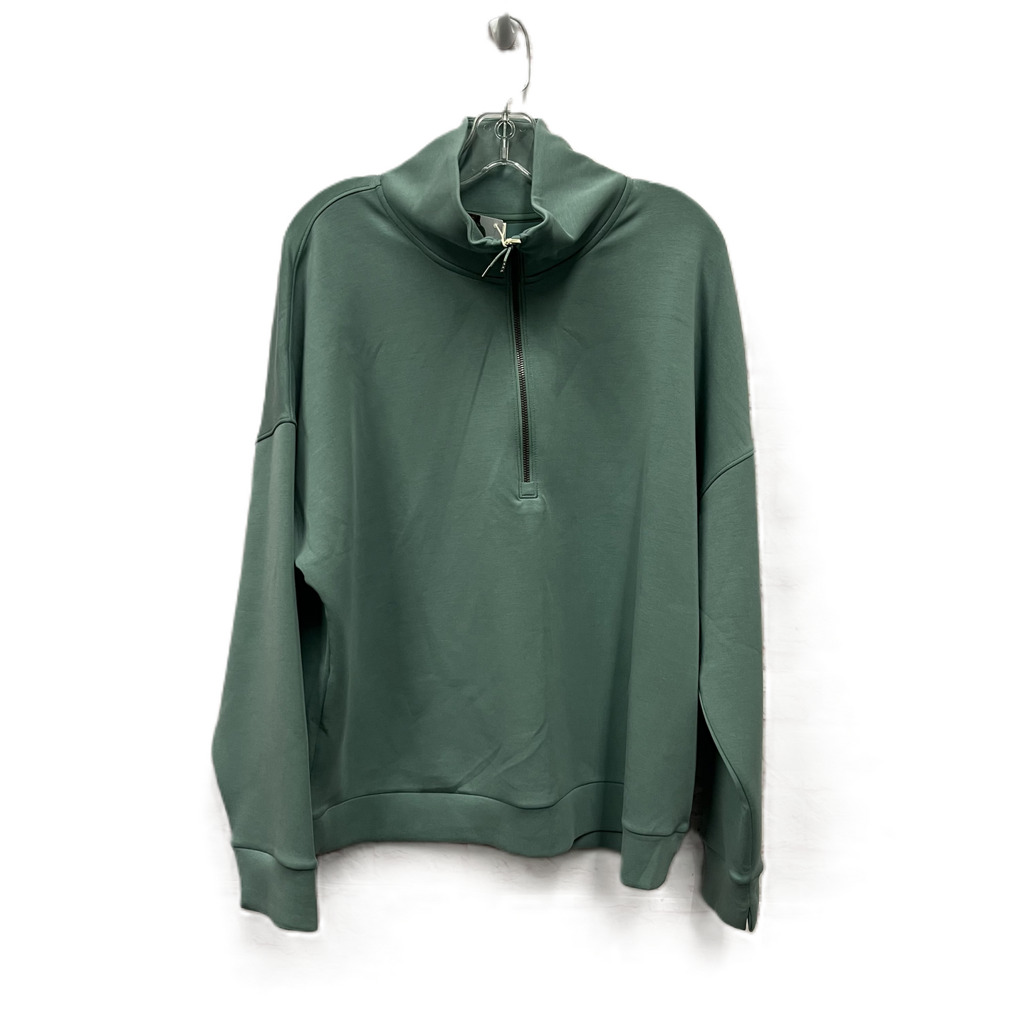 Athletic Top Long Sleeve Collar By Members Mark In Green, Size: 1x