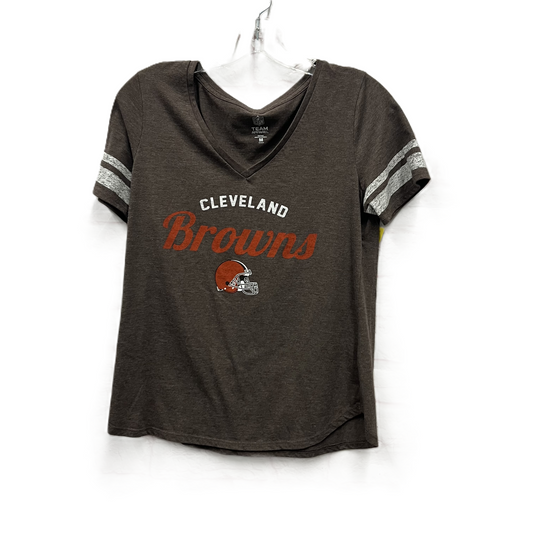 Athletic Top Short Sleeve By Nfl In Brown, Size: M