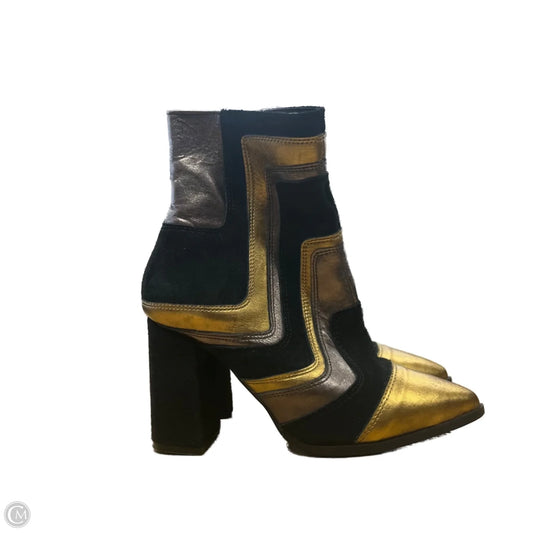 Boots Ankle Heels By Nasty Gal In Gold, Size: 7.5