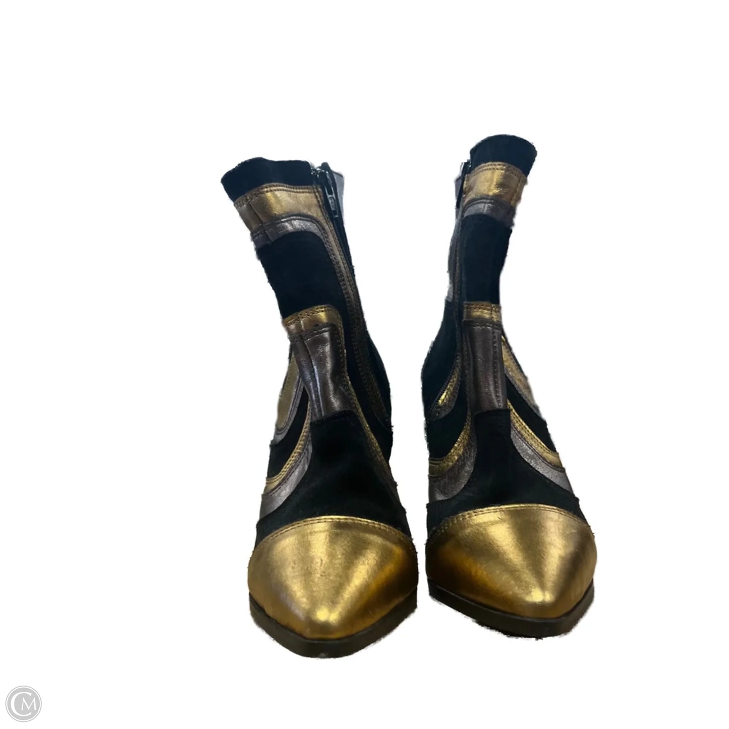 Boots Ankle Heels By Nasty Gal In Gold, Size: 7.5