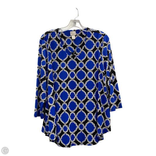 Top Long Sleeve By Chicos In Blue, Size: L
