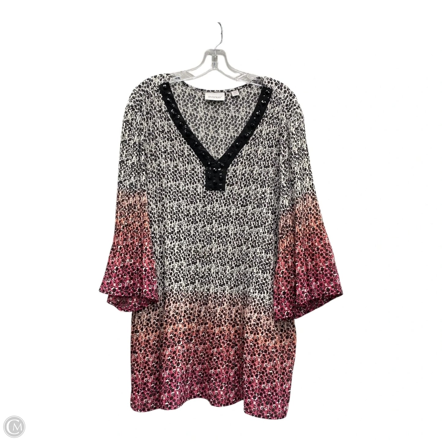 Top Long Sleeve By Avenue In Black & White, Size: 4x