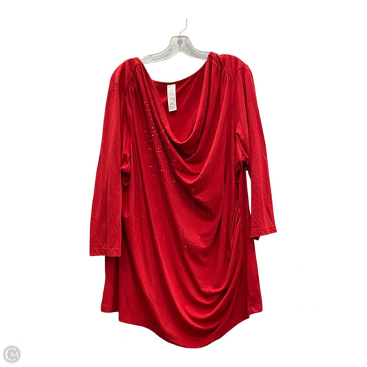 Top Long Sleeve By Cme In Red, Size: 3x