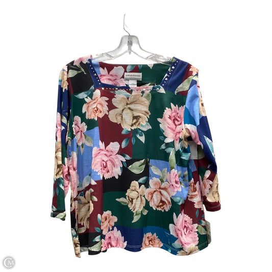Top Long Sleeve By Alfred Dunner In Blue & Pink, Size: Xlp