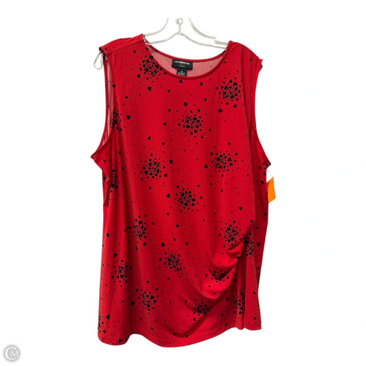 Top Sleeveless By Liz Claiborne In Red, Size: 2x