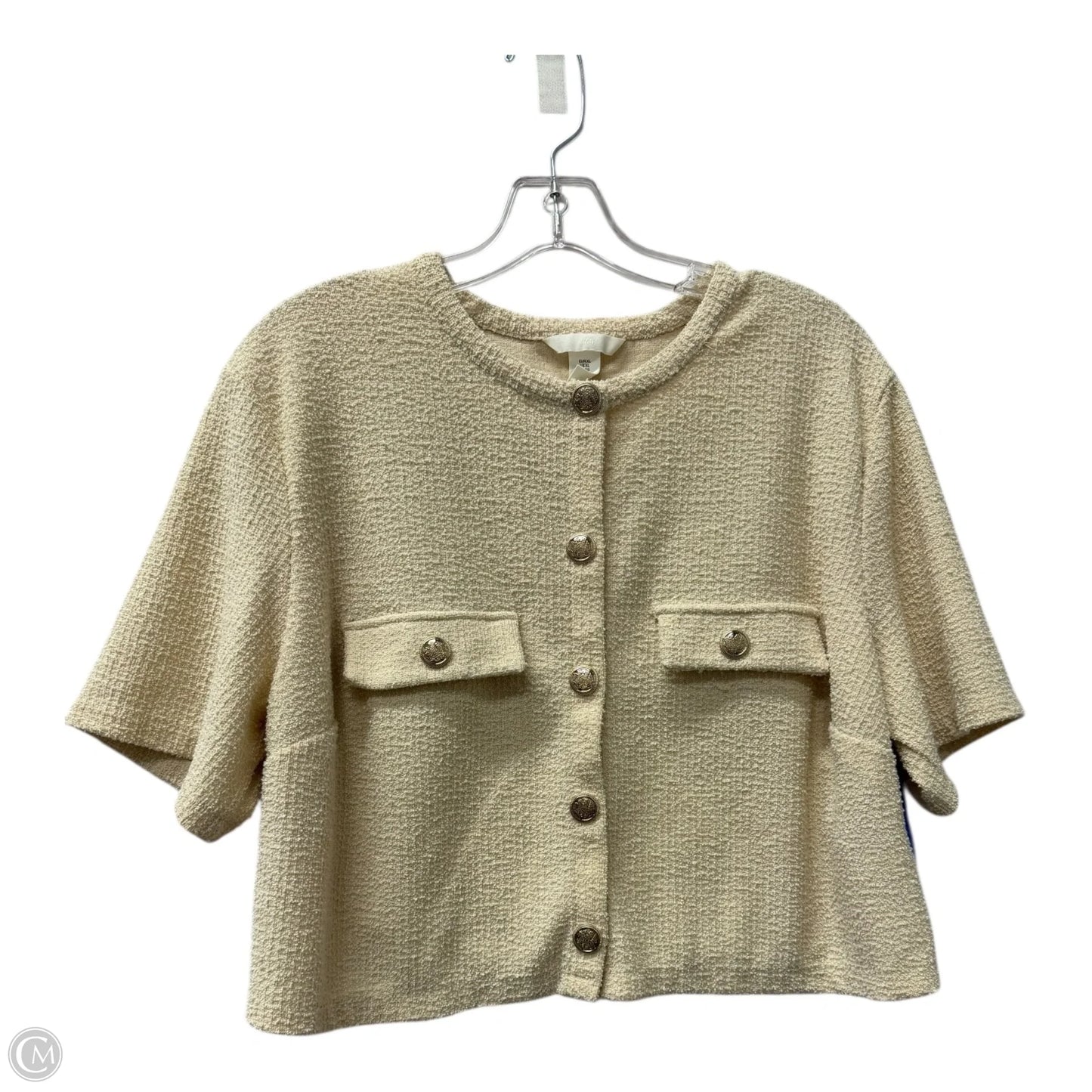 Top Short Sleeve By H&m In Cream, Size: Xl