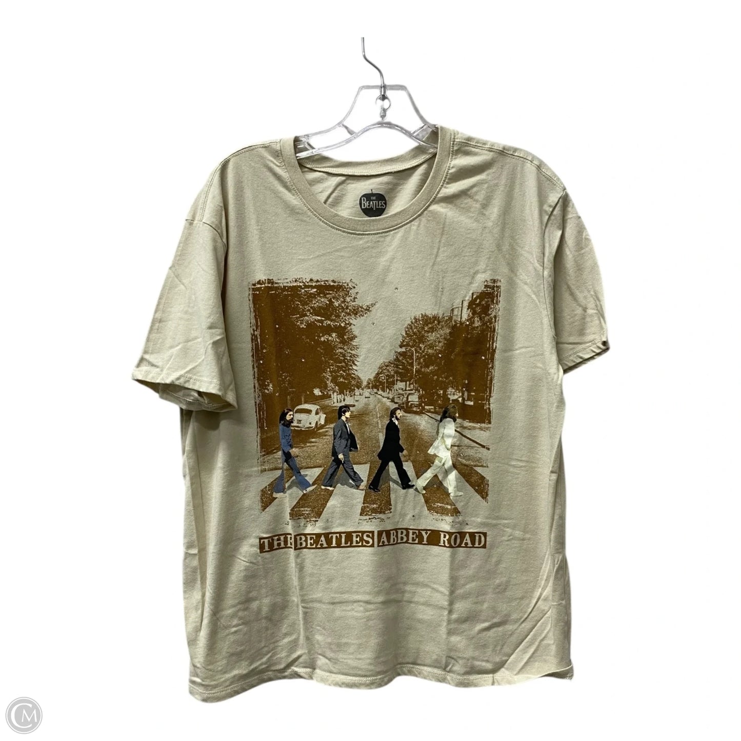 Top Short Sleeve  In Tan, Size: L