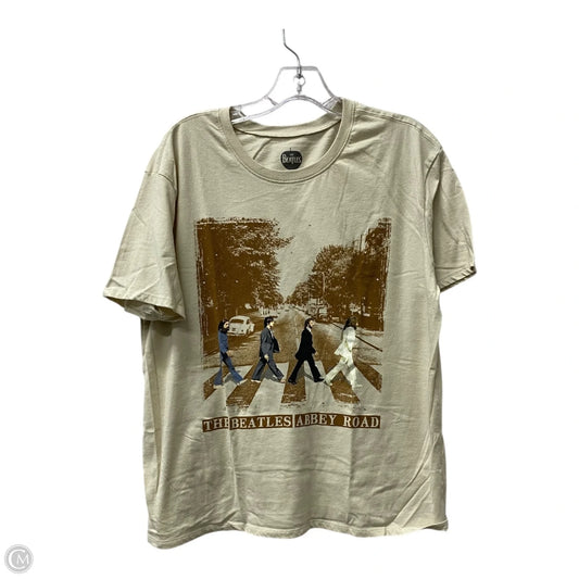 Top Short Sleeve  In Tan, Size: L