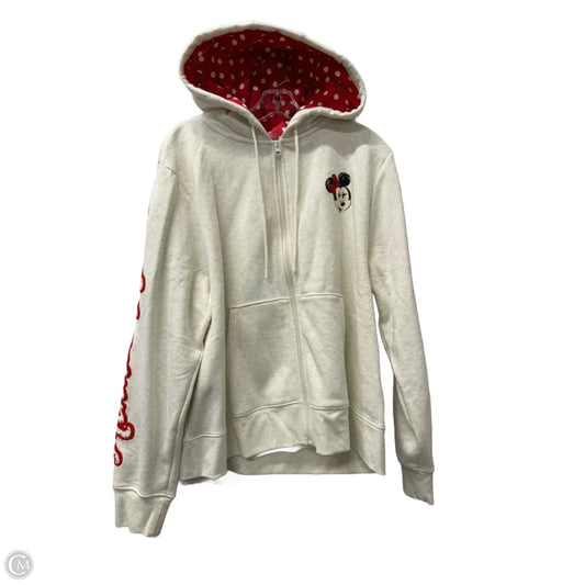Sweatshirt Hoodie By Disney In Cream, Size: Xl