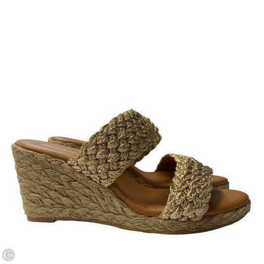 Sandals Heels Wedge By Andre assaus In Gold, Size: 8