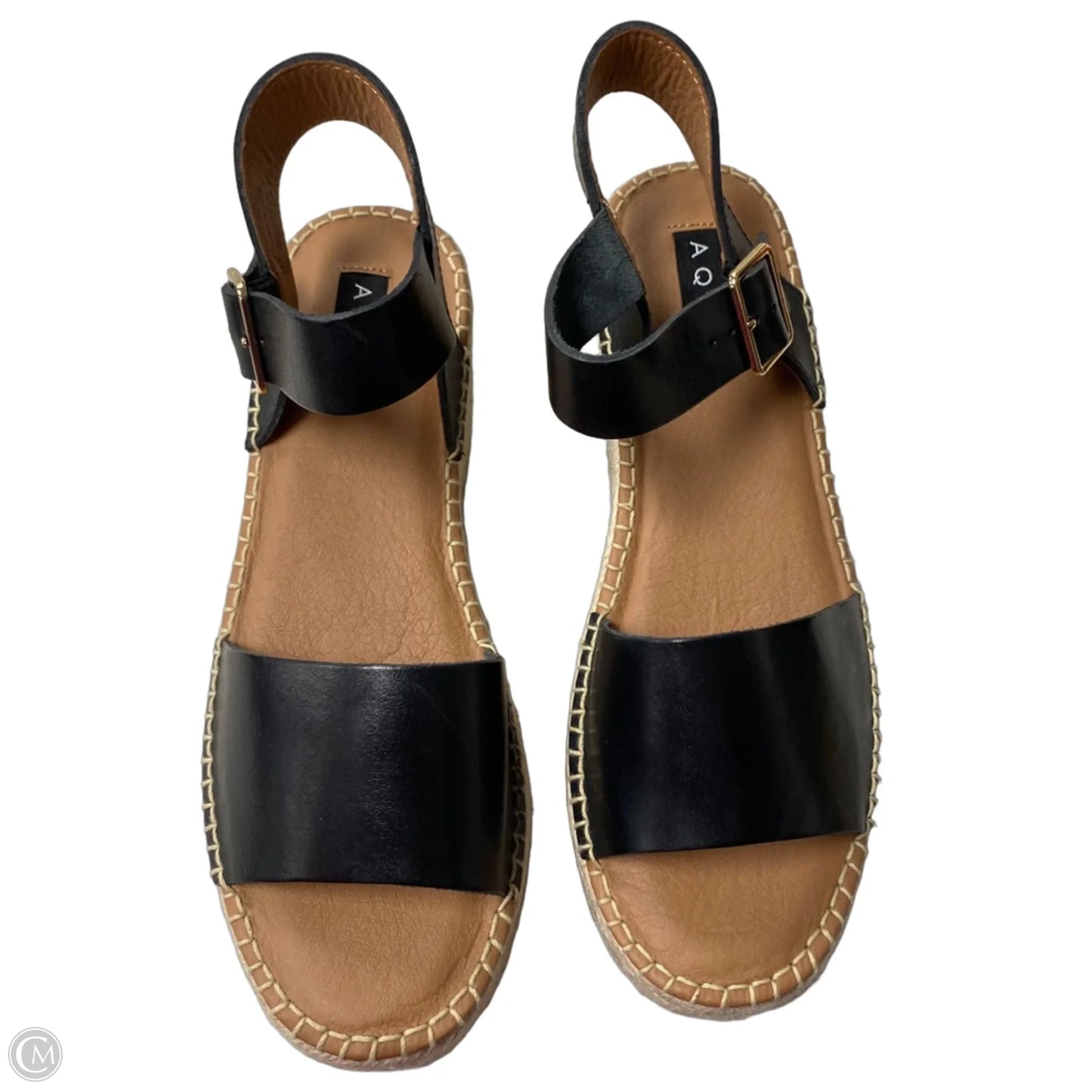 Sandals Heels Platform By Aqua In Black, Size: 10