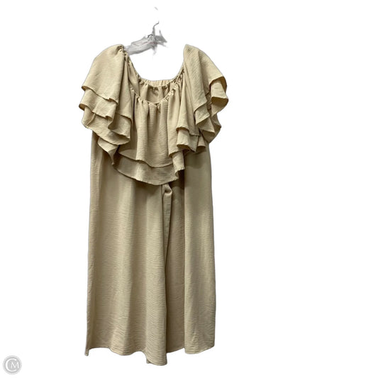 Top 2pc Short Sleeve By Shein In Tan, Size: 1x