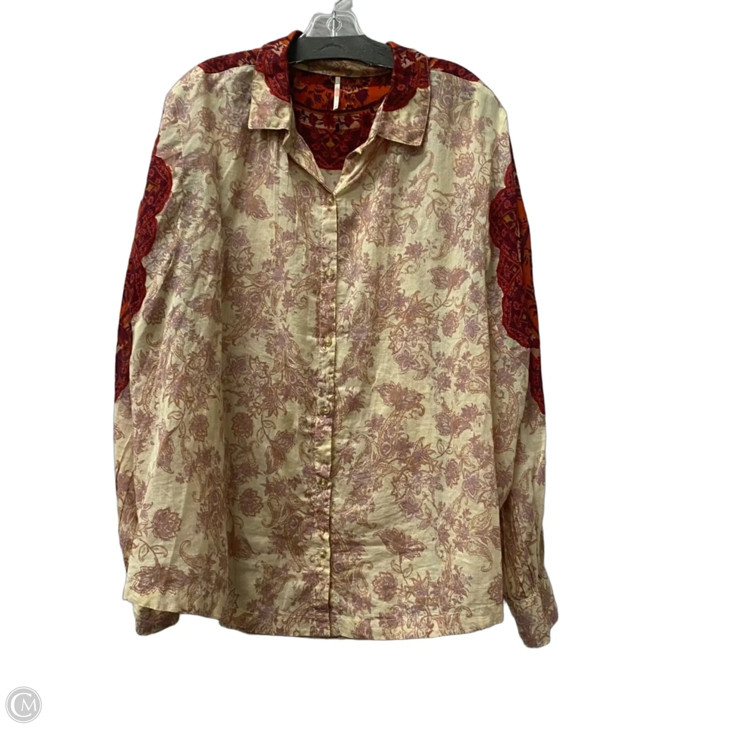 Top Long Sleeve By Free People In Orange, Size: L