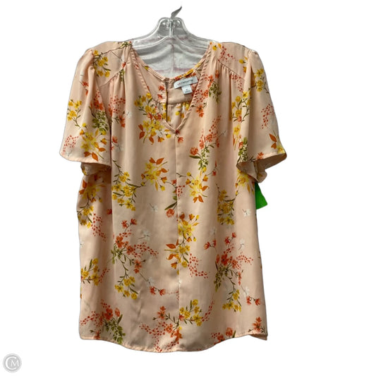 Top Short Sleeve By Liz Claiborne In Peach, Size: Xl