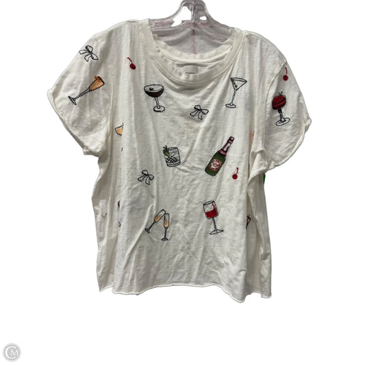 Top Short Sleeve By Maeve In White, Size: Xl