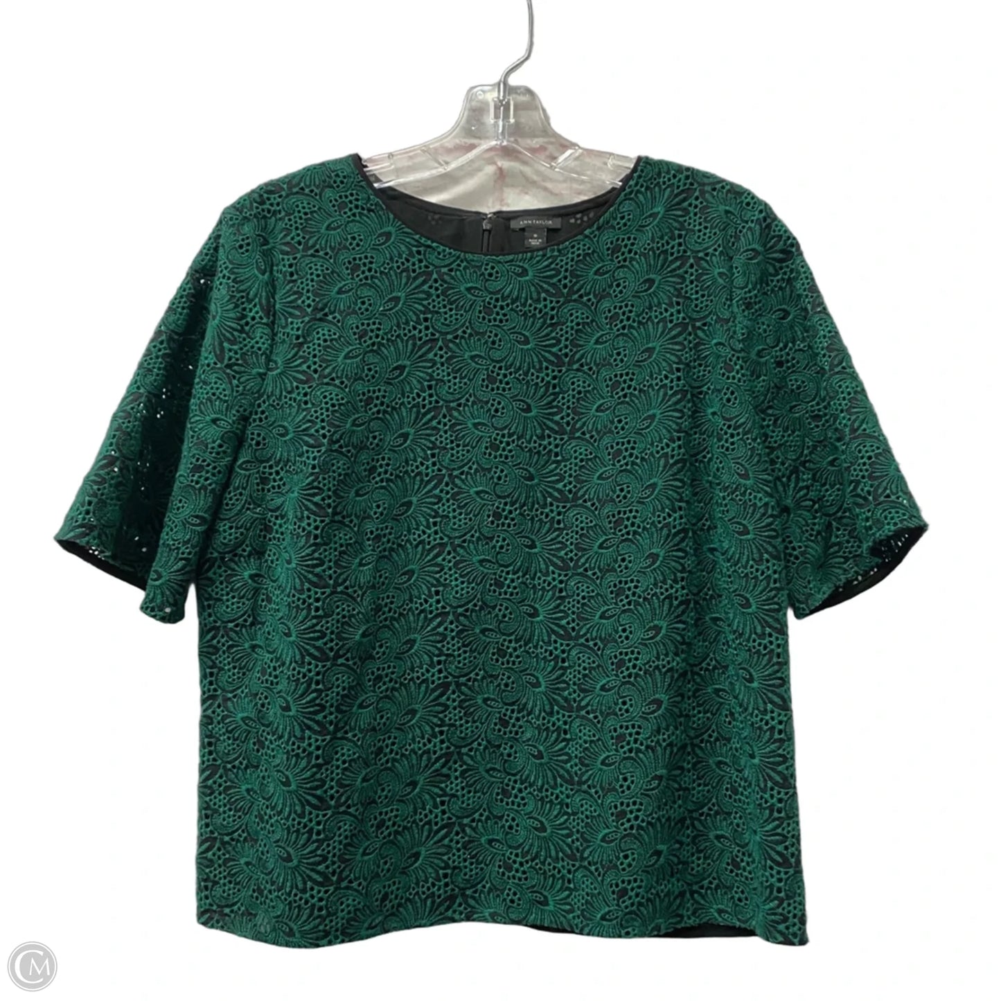 Top Short Sleeve By Ann Taylor In Green, Size: M