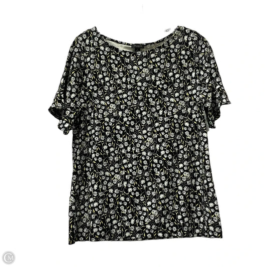 Top Short Sleeve By Ann Taylor In Black & White, Size: M