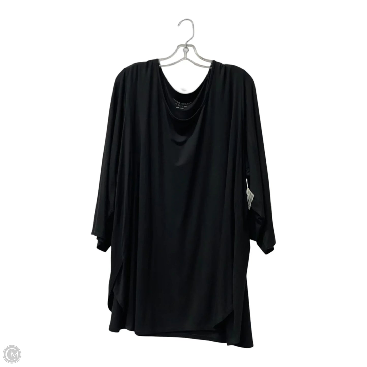 Top 3/4 Sleeve By Susan Graver In Black, Size: 3x