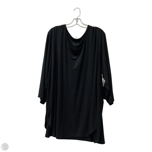 Top 3/4 Sleeve By Susan Graver In Black, Size: 3x